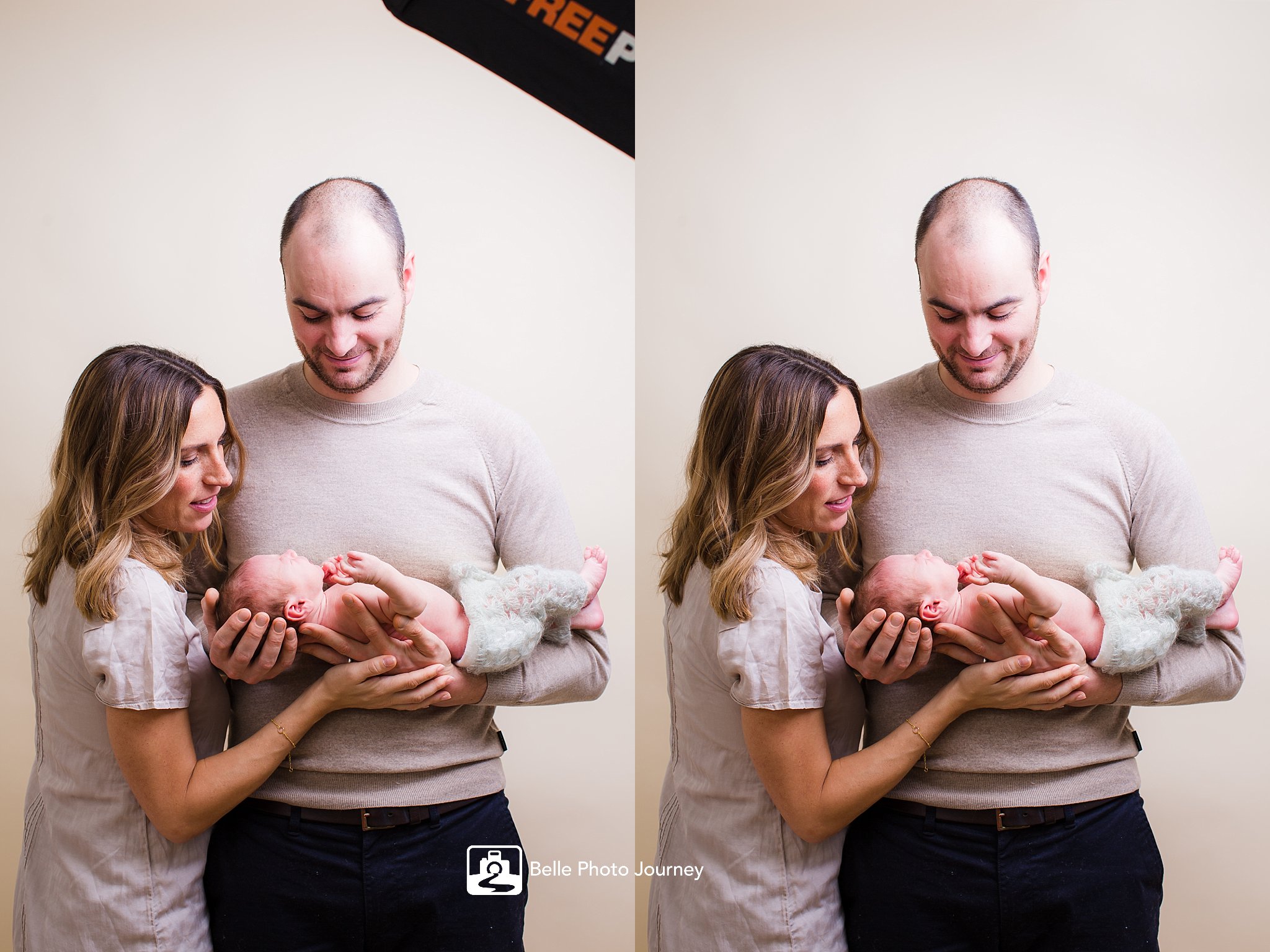 Parents holding newborn portrait